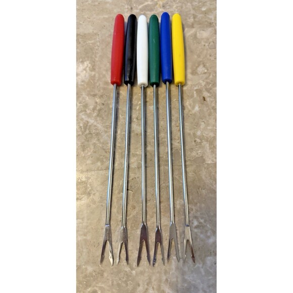 Vintage Retro MCM Fondue Forks Set Set of 6 - Picture 1 of 5